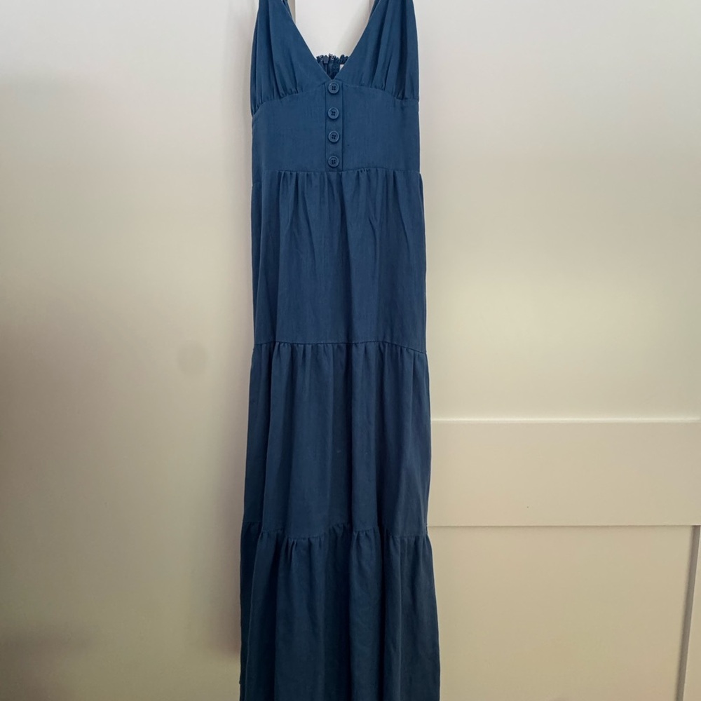Reformation Navy Sleeveless Maxi Dress